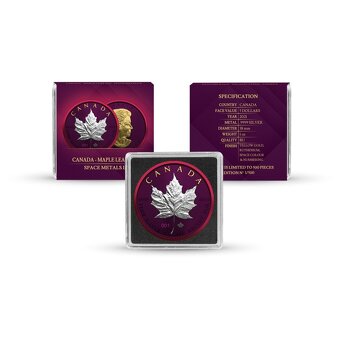 Stříbrná mince MAPLE LEAF RED Space Metals II–1 oz 2021 - 3