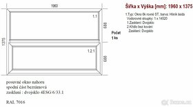 Prodám nové velice kvalitní hliníkové dvoukř.dveře 1350x2100 - 3