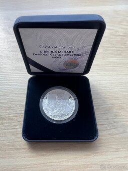 Stříbrná medaile Zavedení československé měny - 3