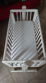 Dětská kolébka Scarlett (buk) bílá 90x41cm s matrací - 3