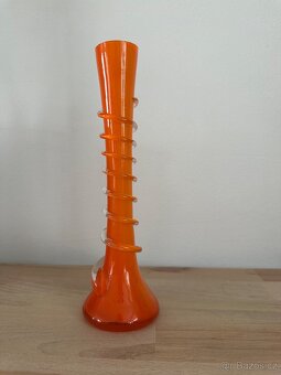 Stará skleněná váza oranžová - 3