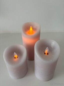 Sada voskových LED svíček s přirozeně blikajícím plamenem - 3