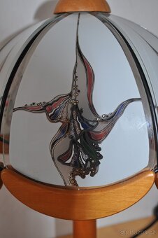 stolní lampa dřevo-sklo - 3