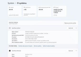 PC/i3-6100 4x3,70GHZ/20GB DDR4/128GB M.2+500GB/GPU 3GB/W11 - 3