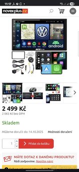 2din radio, Subwoofer,  Zesilovac Kamera - 3