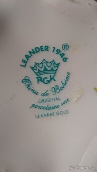 Vázička - růžový porcelán 14 karátové zlato - 3