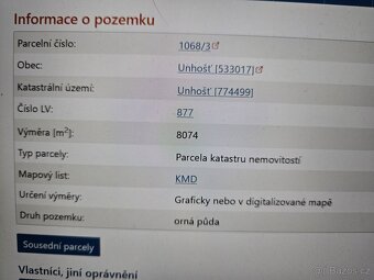 Prodej pole v katastrálním území Unhošť 8074 m2 - 3