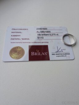 Prsten z bílého zlata s 18 brilianty, ⌀ 52 mm - 3