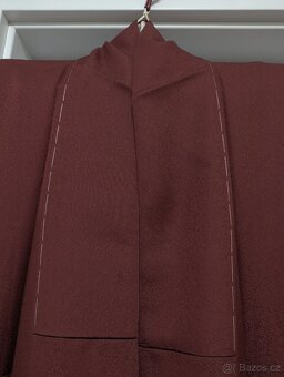 Vínově červené dámské iromuji kimono - 3