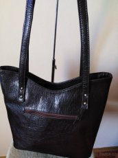 Kabelka tmavě hnědá, velká, elegantní - 3