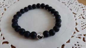 Náramek z minerálu Onyx a Jin a Jang - 3