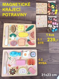 Dřevěné hračky nové- DŘEVĚNÉ POTRAVINY - 3