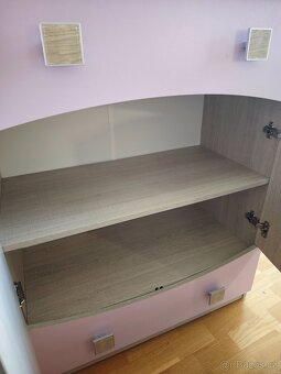 Sada dětského nábytku – skříň, knihovna a komoda (světle fia - 3