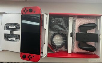 NINTENDO SWITCH OLED MARIO V ZÁRUKA do 07/26 + Dock, pouzdro - 3