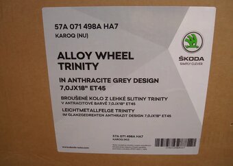 NOVÉ originál alu disky Škoda TRINITY 18" - 3