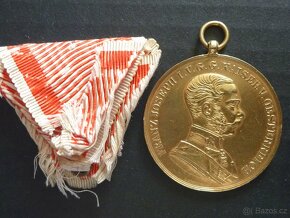 R-U zlatá medaile statečnost Franz Josef 1914 Tapferkeit - 3