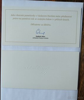 Pamětní tisk v podobě bankovky - Václav Havel - 3