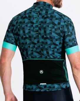 Cyklodres Rogelli RUBIK s krátkým rukávem, modro-tyrkysový - 3
