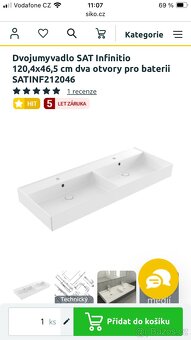 Dvojumyvadlo SAT Infinitio 120,4x46,5 cm - 3