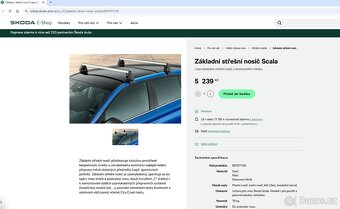 střešní nosič - příčníky Škoda Scala - 3