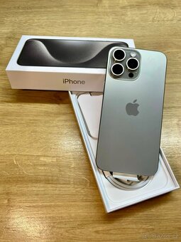 iPhone 15 Pro Max Natural Titanium BATERIE 100% TOP - 3