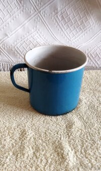 Starý hrnek modrý smalt - 3