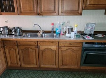 Rustikální dubová linka do U se spotřebiči,6236 - 3