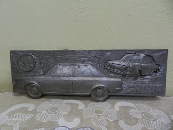 Zajímavý starý kvový odlitek reklama Auto Škoda - 3