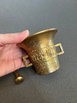 Malý mosazný hmoždíř 7.5 cm s tloukem - 3