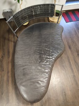 Kožená designová lenoška - 3