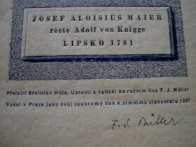 JOSEF ALOISIUS MAIER recte Adolf von Knigge 1781 - 3