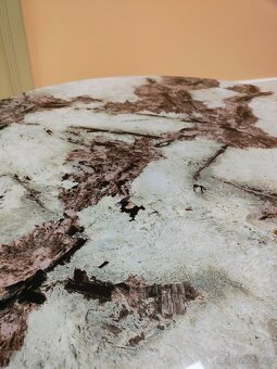 Konferenční stolek (mramor/zlatá) - 3