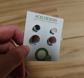 Acid designs 2x náušnice circle zrcadlové duhové - 3