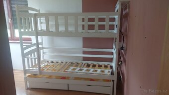 Patrová postel 200x90 s přistýlkou a 2 šuplíky - 3