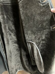 Pravý pánský kožený kabát s kožíškem - 3