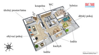 Prodej bytu 3+1, 61 m², OV, Chomutov, ul. Jiráskova - 3