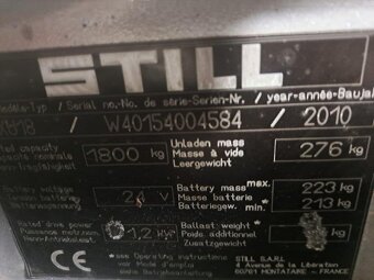 Nízkozdvižný elektrický paletový vozík Still EXU 18 - 3