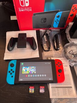Nintendo Switch téměř nové + hry Mario Lego Avengers - 3