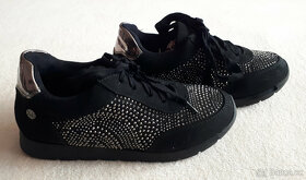 Dětské boty, botky, černé se stříbrnými kamínky, vel.32 - 3