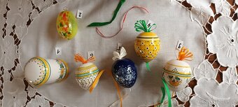 Porcelánové kraslice velké 9 cm a Dozička ve stejném dekoru - 3