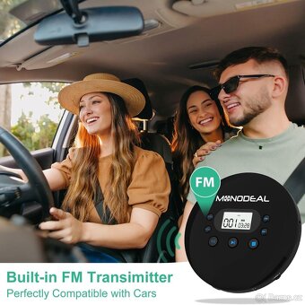 CD přehrávač přenosný s FM vysílačem, bezdrátové připojení s - 3