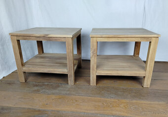 Odkládací stolky - masiv TEAK - 3