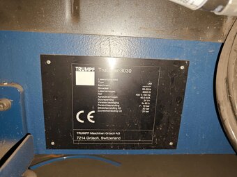 Laserový stroj TRUMPF TruLaser 3030 Fiber, z roku 2 - 3