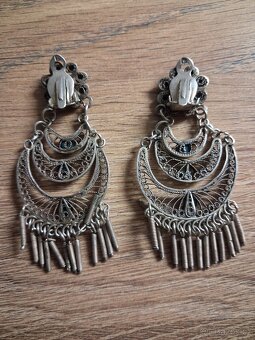 Stříbrné náušnice - Tyrkys - 3