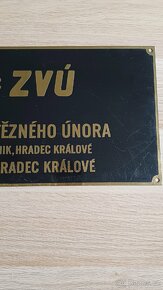 Stará mosazná cedule ZVU - 3