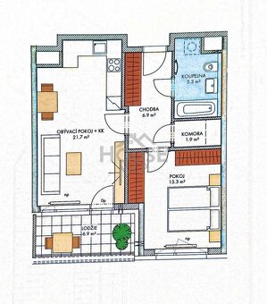 Prodej bytu 2+kk, 58 m2, lodžie, Praha 5 - Hlubočepy. - 3