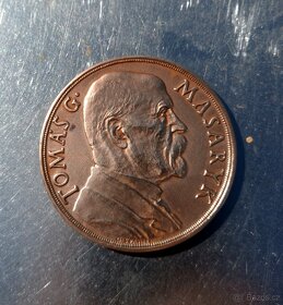 Medaile - T. G. Masaryk, bronz, velmi zachovale - 3
