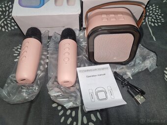 Bezdrátový mini karaoke set 2x mikrofon K12 kus 250 kč - 3