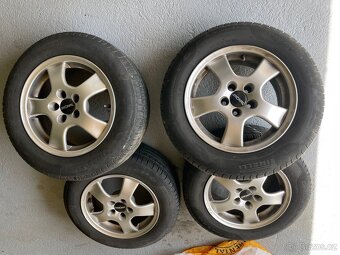 Alu kola 5x100 r15,gumy 195/65r15 - 3
