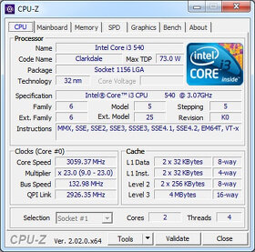 Intel Core i3-540 3,06 GHz (socket 1156) - 3